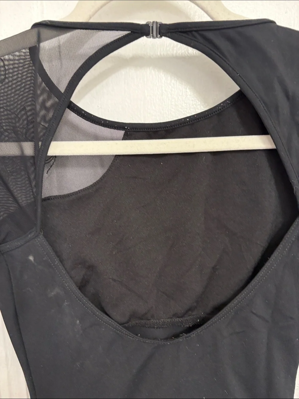 Bloch Black Long Sleeve Leotard with Sheer Mesh Sleeve size M